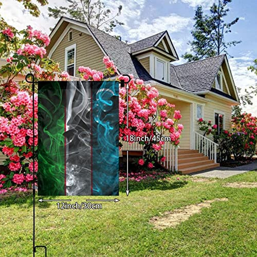 Smoke Style Flag Of Uzbekistan Garden Flag 12x18 Inch Double Sided Outside Farmhouse Decor Banner Yard Welcome Flags - 2