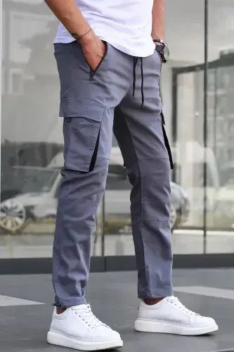 Smoked Cargo Pocket Jogger Pants 5791-Smoked - MODAZONE (1)