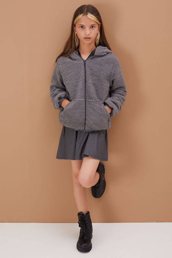 Smoked Girls Hooded Plush Hoodie 5-15 Years 19103 - 7