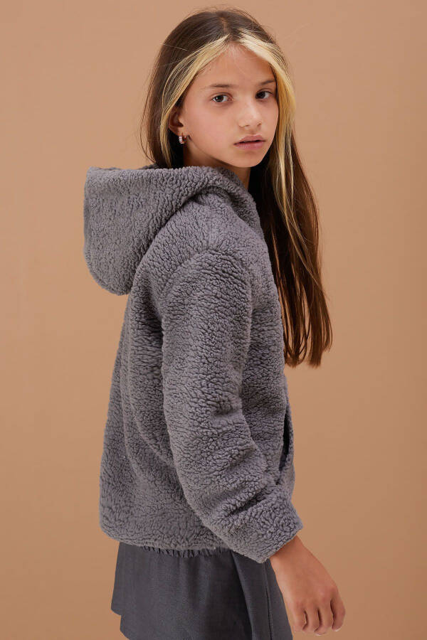 Smoked Girls Hooded Plush Hoodie 5-15 Years 19103 - 12