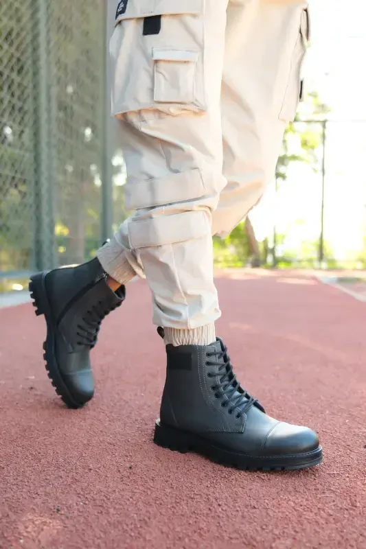 Smoked Men's Zippered Combat Boot 0012856-Smoked - 3