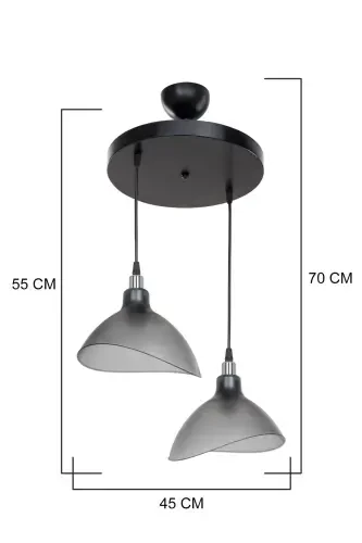 Smoked Pendant Chandelier Bedroom Living Room Kitchen Corridor Lamp-Smoked - 3