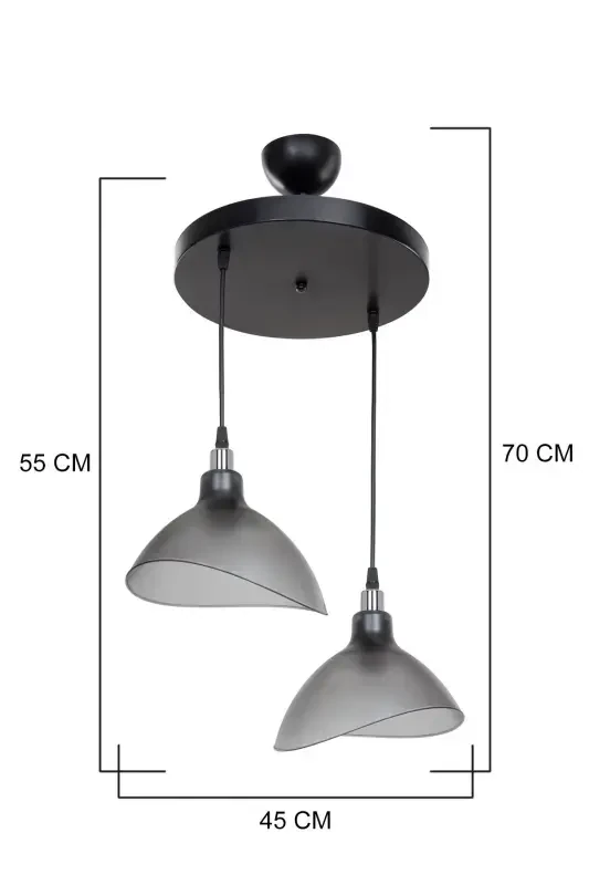 Smoked Pendant Chandelier Bedroom Living Room Kitchen Corridor Lamp-Smoked - 3