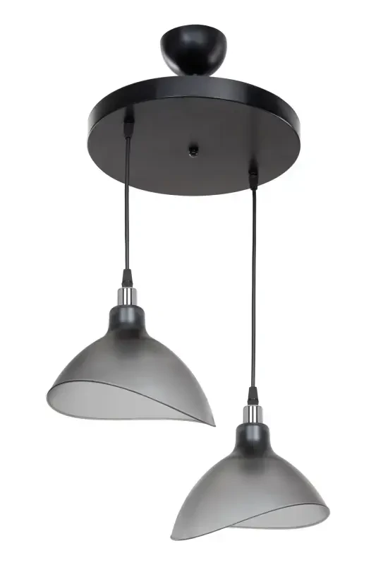 Smoked Pendant Chandelier Bedroom Living Room Kitchen Corridor Lamp-Smoked - 4