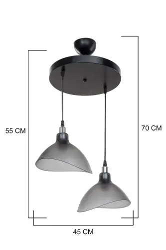 Smoked Pendant Chandelier Bedroom Living Room Kitchen Corridor Lamp-Smoked - 3