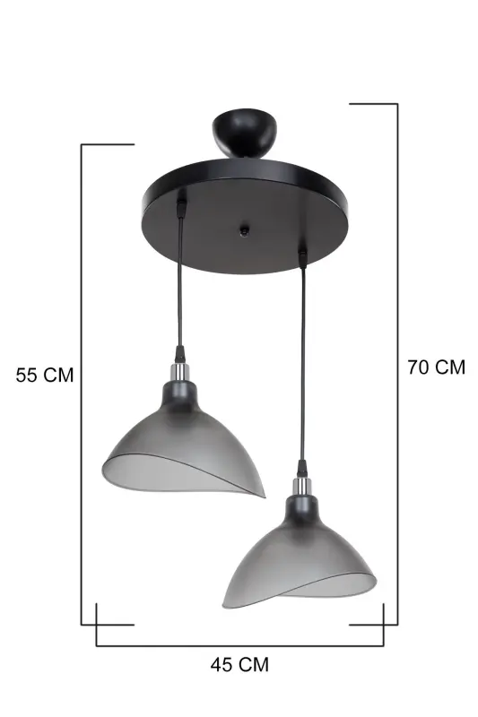 Smoked Pendant Chandelier Bedroom Living Room Kitchen Corridor Lamp-Smoked - 3