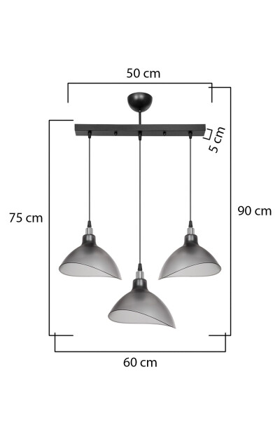Smoked Pendant Chandelier Kitchen Living Room Cafe Bar Bedroom Corridor Lamp 3-Piece Row - AG LIGHTDESIGN (1)