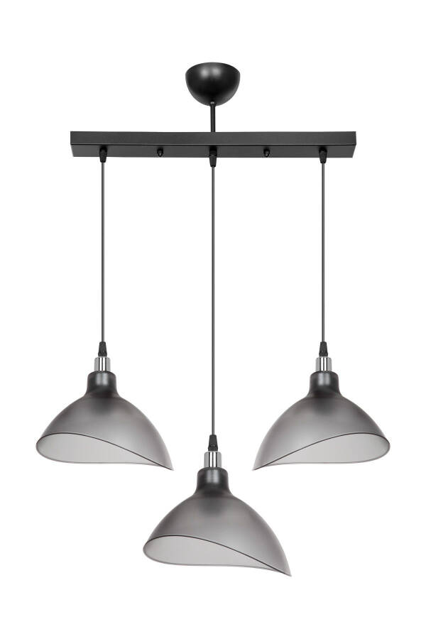 Smoked Pendant Chandelier Kitchen Living Room Cafe Bar Bedroom Corridor Lamp 3-Piece Row - 3