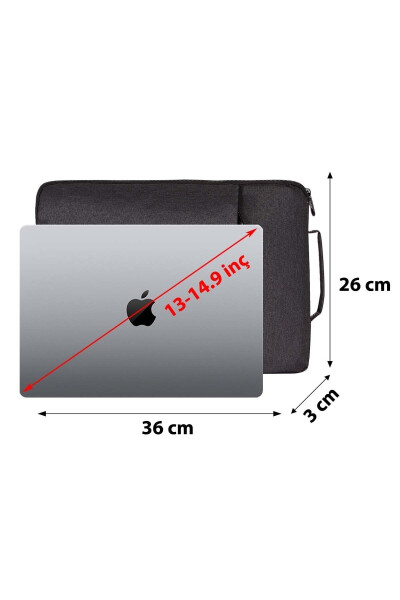 Smoked Unisex 13-14-15.6 Inch Compatible Macbook Sleeve Notebook Laptop Bag - 5