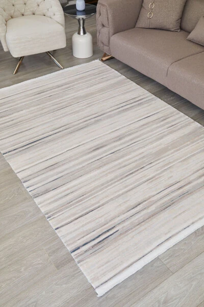 Smooth Soft Textured Non-Shedding Beige - Cream Modern Rug - VIVIANA HOME