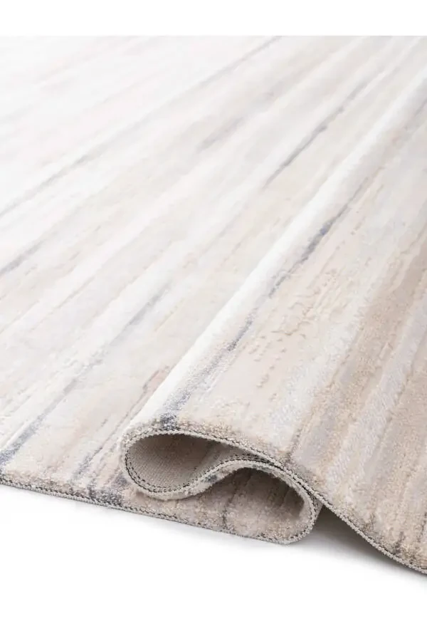 Smooth Soft Textured Non-Shedding Beige - Cream Modern Rug - 2