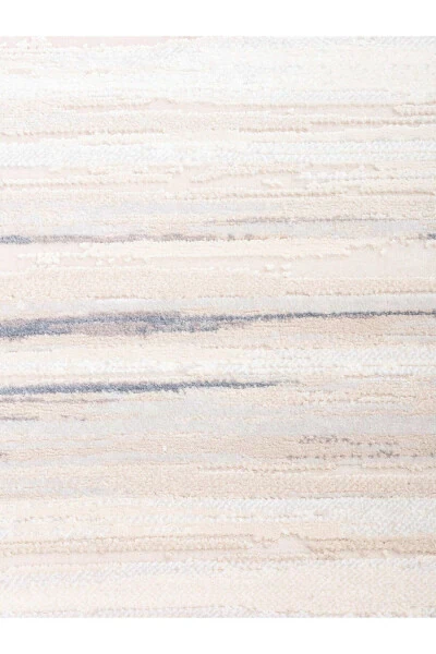 Smooth Soft Textured Non-Shedding Beige - Cream Modern Rug - 3