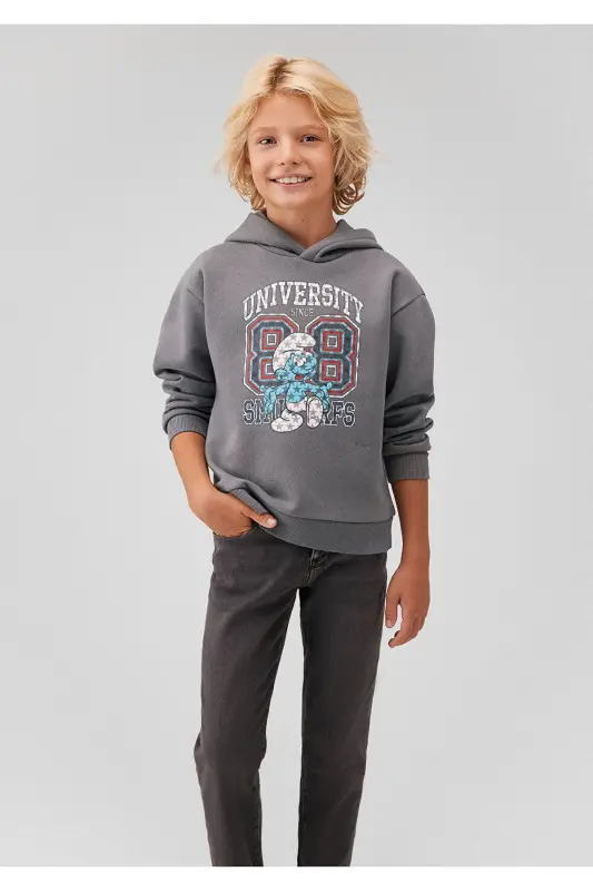 Smurfs Print Grey Sweatshirt 6S10085-80017 - MAVI