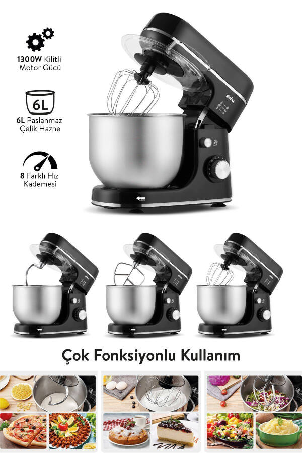 SMX-2769 Stand Mixer 1300 Watt 6 L - 4