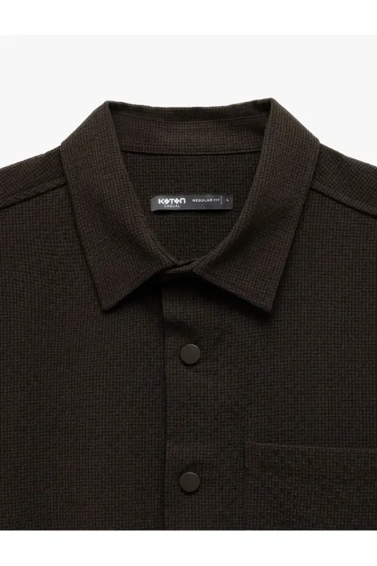 Snap Button Detailed Pocketed Regular Fit Viscose Blend - 5