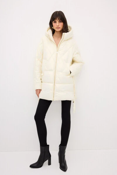 Snap Button Detailed Puffer Jacket - 6