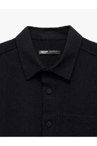 Snap Fastener Detailed Pocketed Regular Fit Viscose Blend - 5