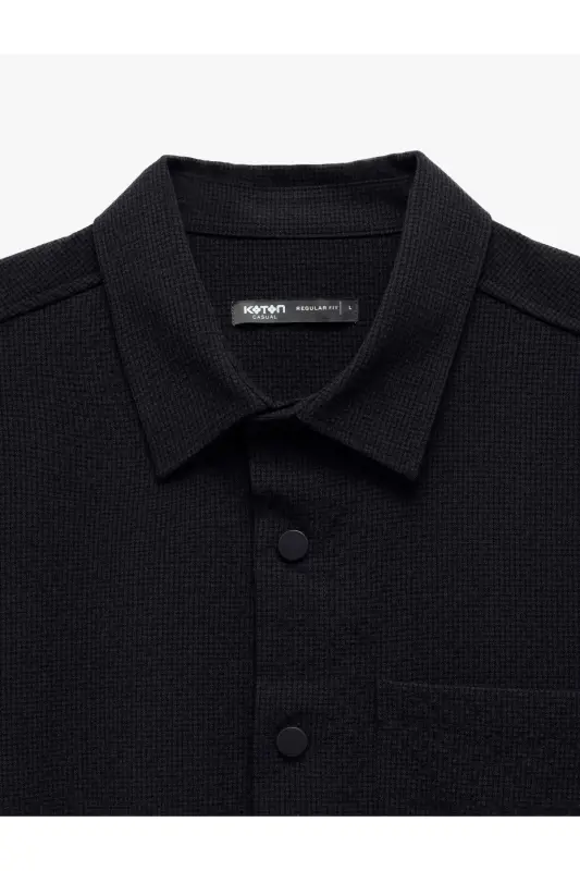 Snap Fastener Detailed Pocketed Regular Fit Viscose Blend - 5