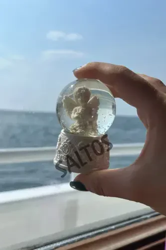 Снежный шар с подвеской в виде розовой бабочки, подарок на день рождения подруге, девушке, подвеска с бабочкой - SALTOS (1)