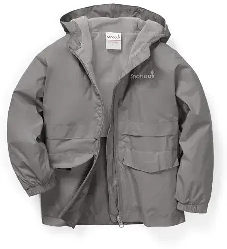 Snonook Toddler Rain Jacket - Microfleece Lined Kids Rain Jacket - Girls Rain Jacket - Boys Rain Jacket - Toddler Rain Coat - 3