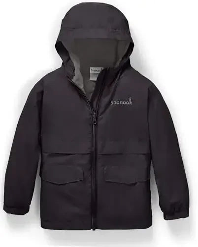 Snonook Toddler Rain Jacket - Microfleece Lined Kids Rain Jacket - Girls Rain Jacket - Boys Rain Jacket - Toddler Rain Coat - Snonook