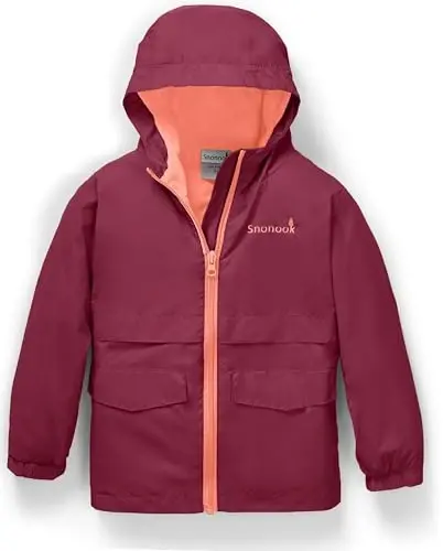 Snonook Toddler Rain Jacket - Microfleece Lined Kids Rain Jacket - Girls Rain Jacket - Boys Rain Jacket - Toddler Rain Coat - 1