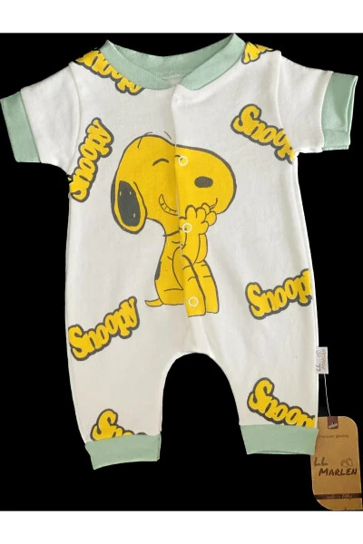 Snoopy naqshli chaqaloq kombinezoni - PİRİNÇ BEBE