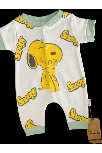 Snoopy naqshli chaqaloq kombinezoni - 3