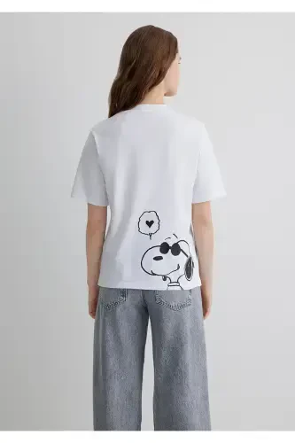 Snoopy Print White T-Shirt Regular Fit / Normal S - 6