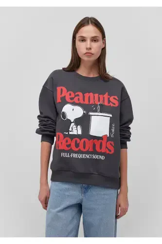 Snoopy Printed Anthracite Sweatshirt - MAVI (1)