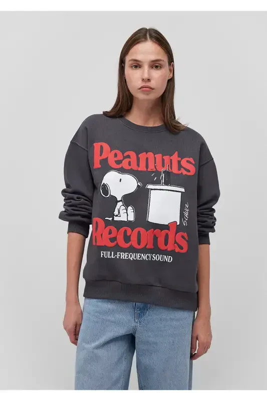 Snoopy Printed Anthracite Sweatshirt - 2