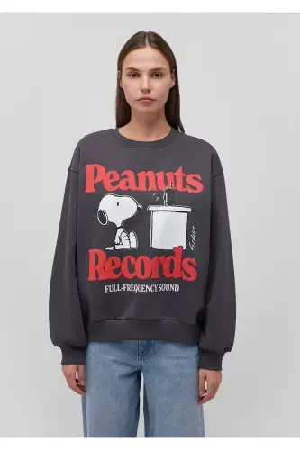 Snoopy Printed Anthracite Sweatshirt - 3