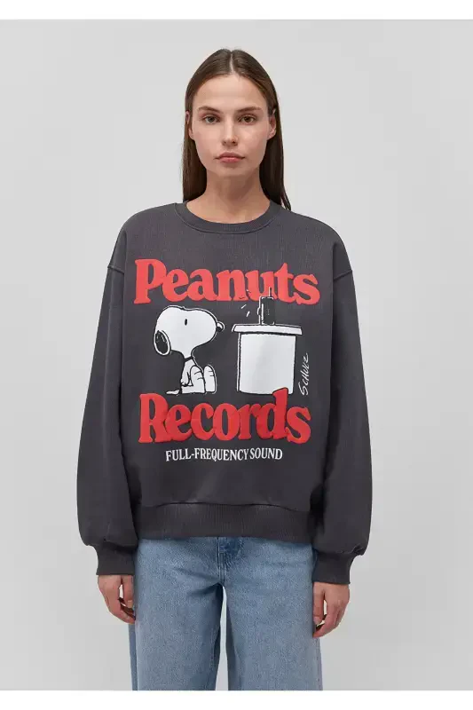 Snoopy Printed Anthracite Sweatshirt - 3