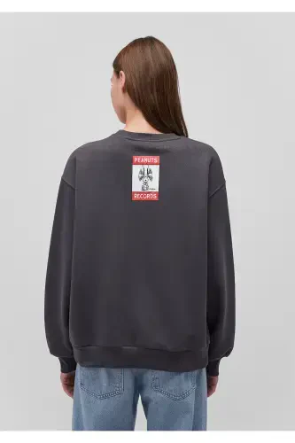 Snoopy Printed Anthracite Sweatshirt - 4