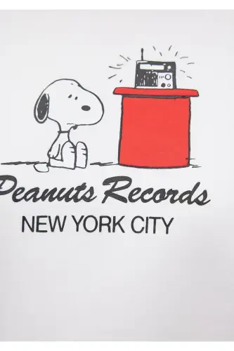 Snoopy Printed White Sweatshirt 1s10256-70057 - 6