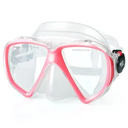 Snorkel Diving Mask Panoramic HD Swim Mask, Anti-Fog Scuba Diving Goggles,Tempered Glass Dive Mask Adult Youth Swim Goggles with Nose Cover for Diving, Snorkeling, Swimming - 4