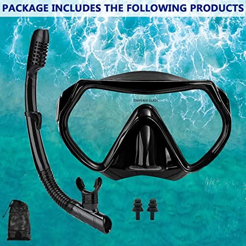 Snorkel Mask Snorkeling Set for Adults and Youth, Diving mask and Full Dry Snorkel Swim Googles is Suitable for Snorkeling, Dive Scuba Diving, Swimming - 6