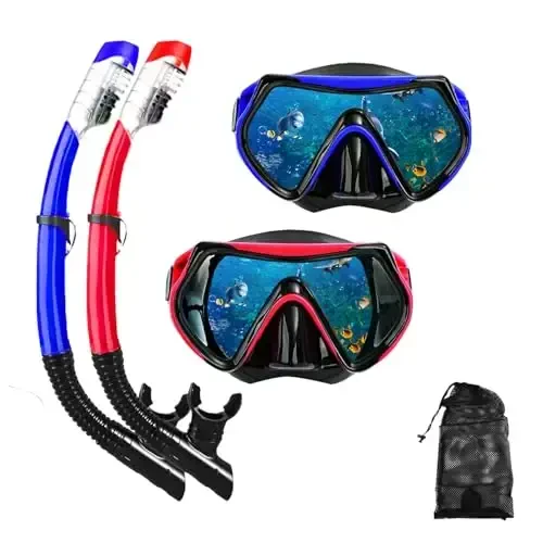 Snorkel mask Snorkeling Set for Adults and Youth, Diving mask and Full Dry Snorkel Swim Googles is Suitable for Snorkeling, Dive Scuba Diving, Swimming - 1