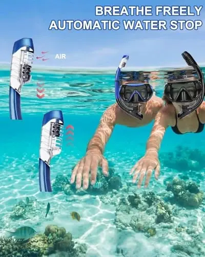 Snorkel mask Snorkeling Set for Adults and Youth, Diving mask and Full Dry Snorkel Swim Googles is Suitable for Snorkeling, Dive Scuba Diving, Swimming - 5