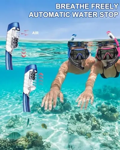Snorkel mask Snorkeling Set for Adults and Youth, Diving mask and Full Dry Snorkel Swim Googles is Suitable for Snorkeling, Dive Scuba Diving, Swimming - 5