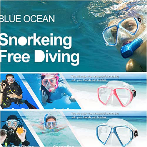 Snorkeling uchun Panorama HD suzish niqobi, Anti-tumanli suv osti sho'ng'in ko'zoynaklari, Temperlangan shisha sho'ng'in niqobi kattalar va yoshlar uchun suzish ko'zoynaklari burun qopqog'i bilan sho'ng'ish, snorkeling, suzish uchun - 5