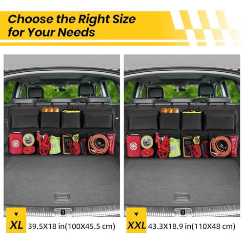 Snuopfy Car Trunk Organizer, Backseat Hanging Organizer with 8 Large Storage Bag Super Capacity -Trunk Organizer for SUV,Truck,Van -Your Space Saving Expert - Black - 2