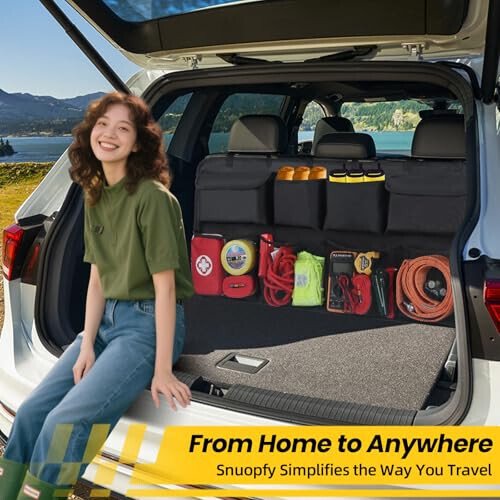 Snuopfy Car Trunk Organizer, Backseat Hanging Organizer with 8 Large Storage Bag Super Capacity -Trunk Organizer for SUV,Truck,Van -Your Space Saving Expert - 5