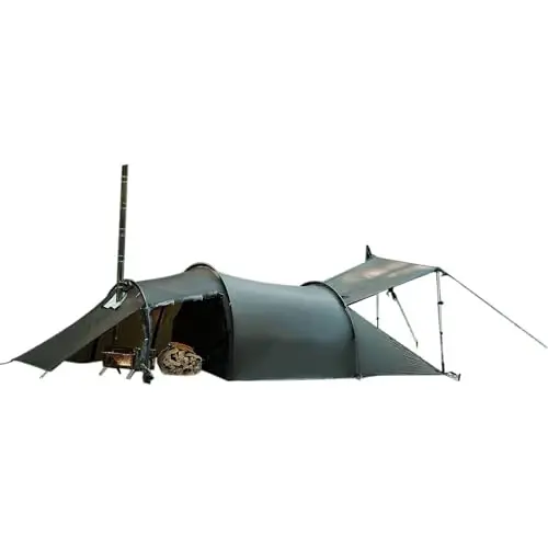 Dandelion Shell 4 Season Camping Hot Tent with Stove Jack for 1-6 Person | Windproof, Waterproof Hot Tent with Stove Jack and Snow Skirt for Camping, Hiking, Backpacking and Outdoor Adventures 