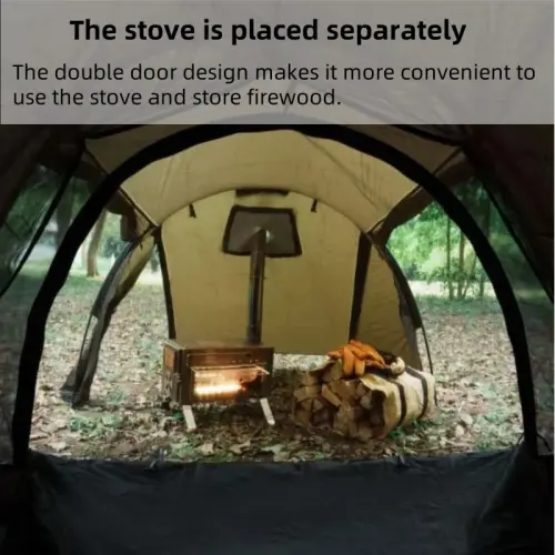 Dandelion Shell 4 Season Camping Hot Tent with Stove Jack for 1-6 Person | Windproof, Waterproof Hot Tent with Stove Jack and Snow Skirt for Camping, Hiking, Backpacking and Outdoor Adventures - 5