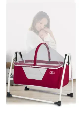 Sobee Portable Setup Fixable Luxury Rocking Baby Cradle-burgundy - 1