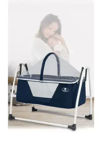 Sobee Portable Setup Fixable Luxury Swing Baby Cradle-navy blue - 1