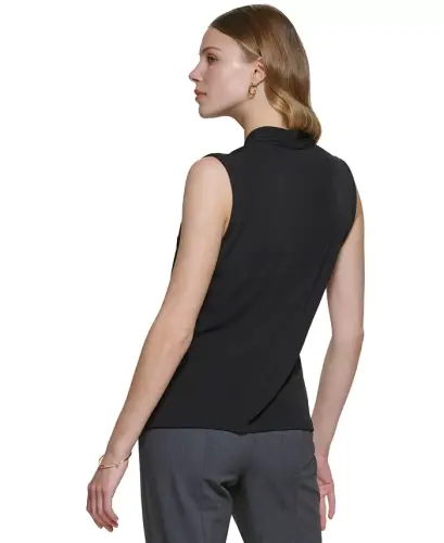 Собранный топ без рукавов с V-образным вырезом - CALVIN KLEIN (1)