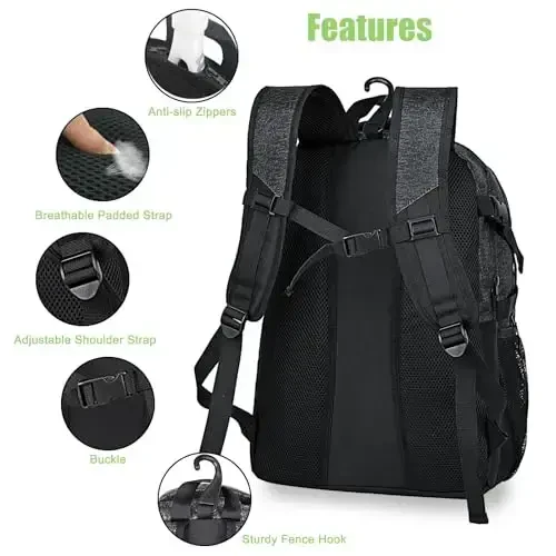 Soccer Backpack for Men and Women,Sports Bag with Ball Compartment,Gym Backpack with Shoe Compartment - 5