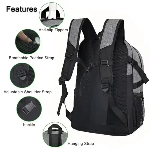 Soccer Backpack for Men and Women,Sports Bag with Ball Compartment,Gym Backpack with Shoe Compartment - 5